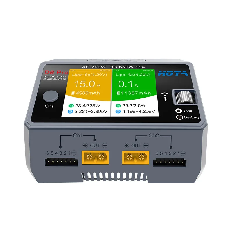 HOTA D6 Pro AC 200w DC 2x325w  - огляд і ціна Hota D6 Pro Dual Lipo Charger