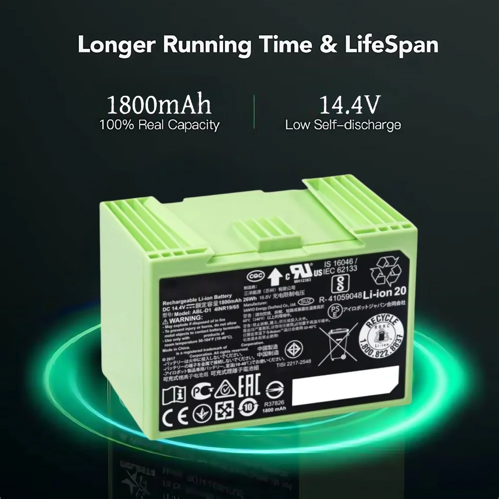 For iRobot Roomba i7 Rechargea - огляд і ціна 4S Lipo Battery 14.8V 6000Mah