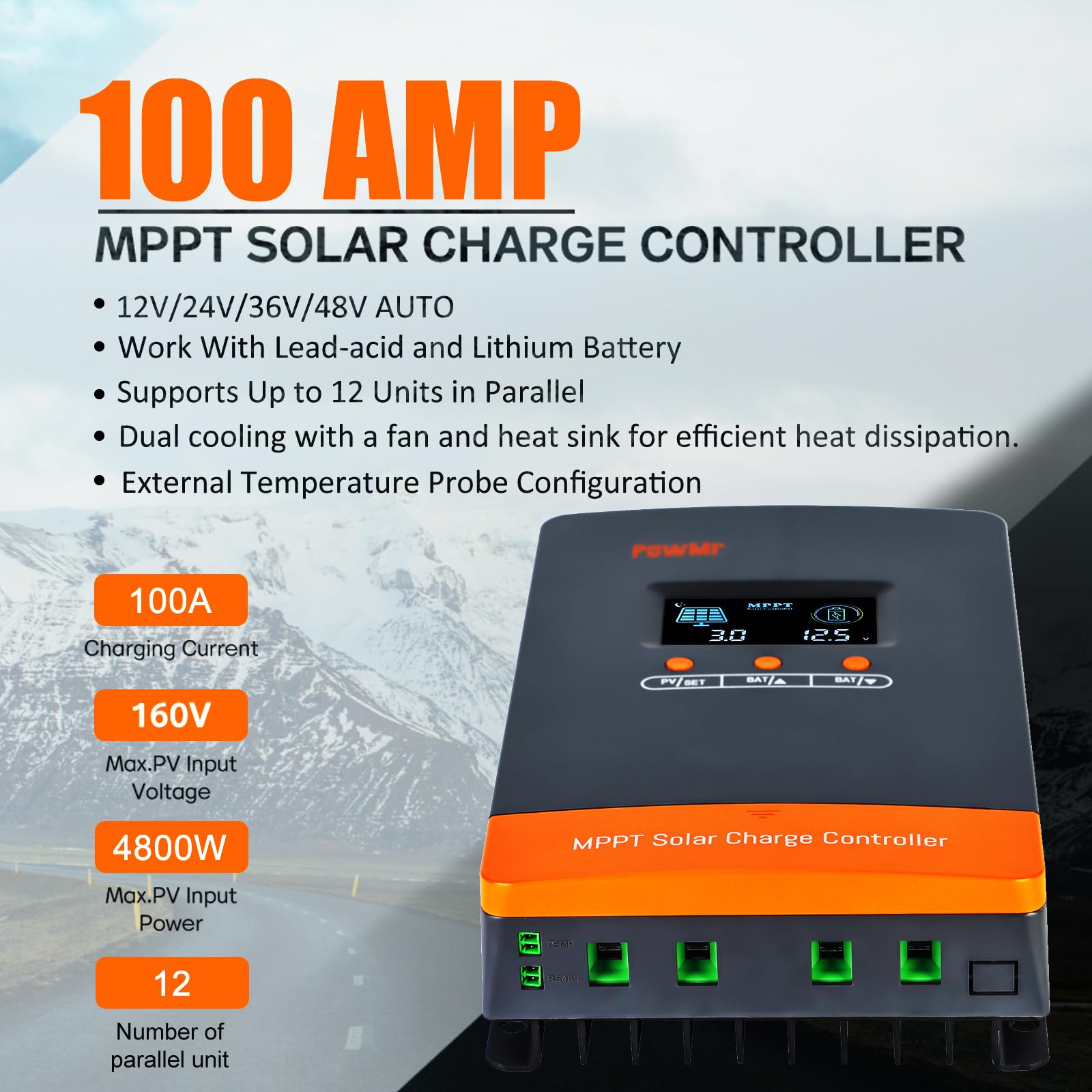 PowMr 100A MPPT Solar Charge C - огляд і ціна Lifepo4 12V 100Ah Bms Bluetooth